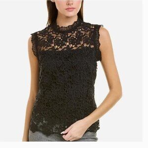 Nanette Lepore Black Lace Sleeveless Blouse - Size Small
